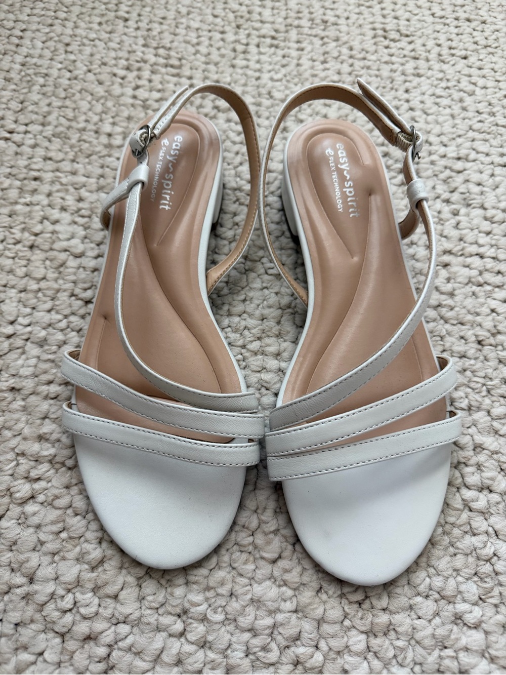 Easy Spirit White Strappy Slingback Sandals